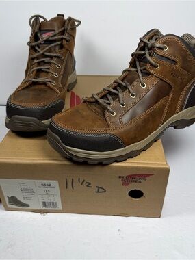 RED WING Men's 11.5 D TruHiker 6692 Brown Safety Toe Work Boots RETAIL $214 NEW